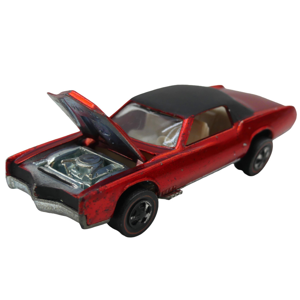 Vintage 1968 Mattel Hot Wheels Red Custom Eldorado Redline Diecast Toy Car